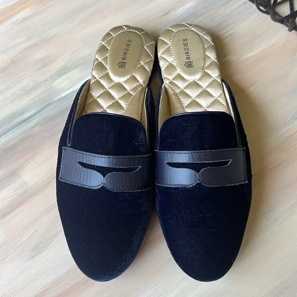 Birdies Phoebe Blue Velvet Slip-On Penny Loafer - Picture 13 of 13
